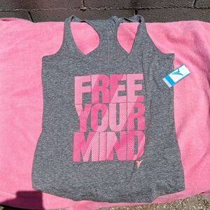Gray Tank Top with Pink Graphic SOLD